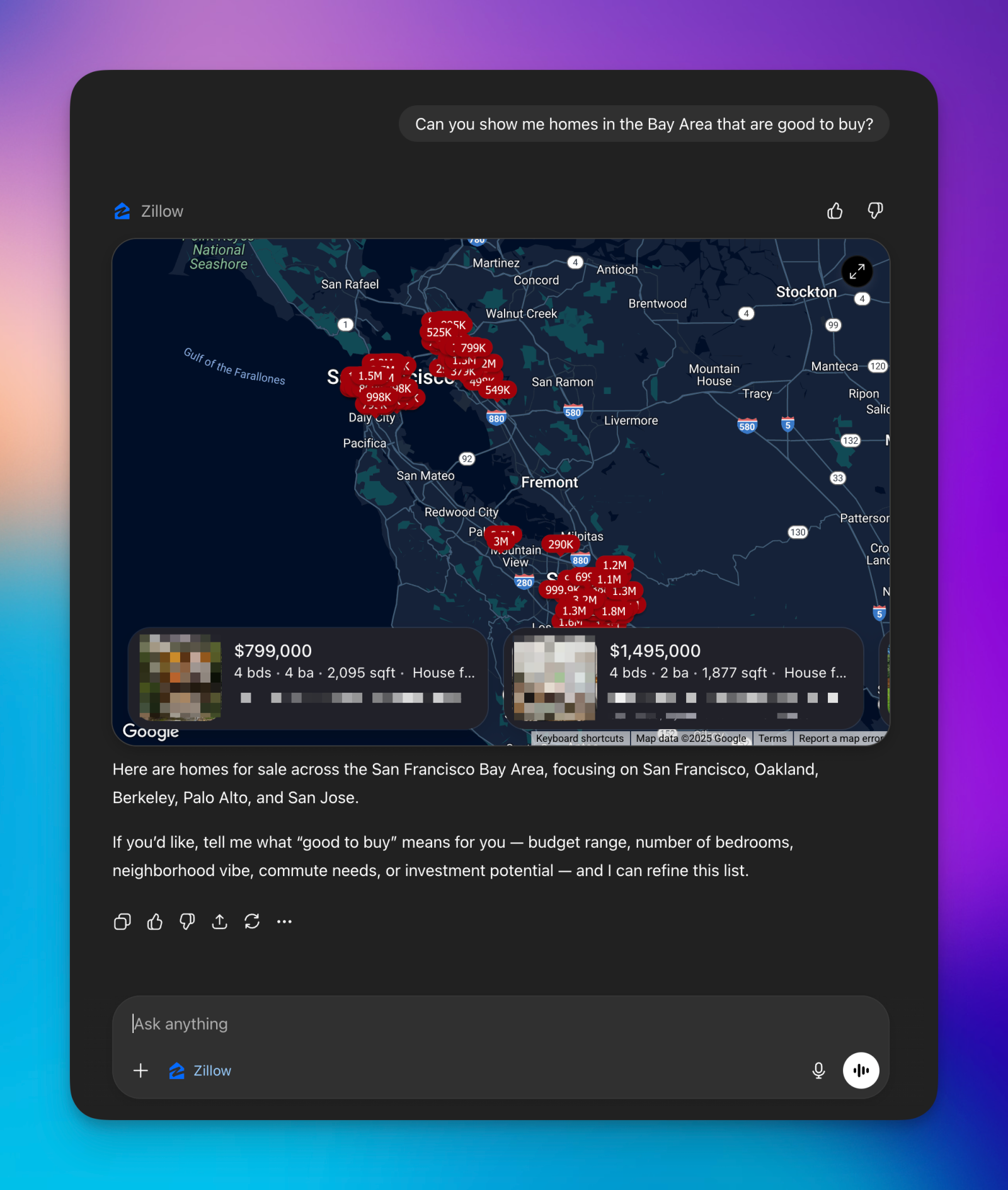 Busca de imóveis com o Zillow