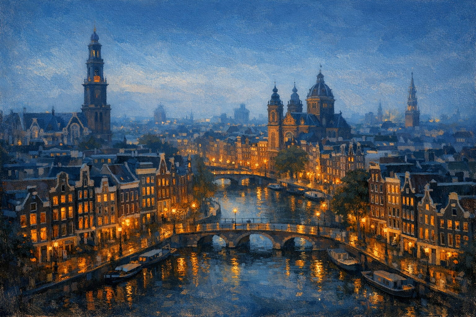 Stylized city cover for Amsterdam