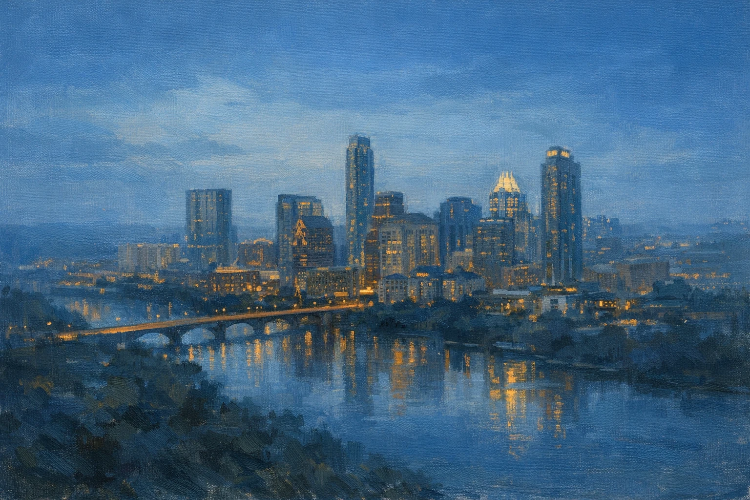 Stylized city cover for Austin