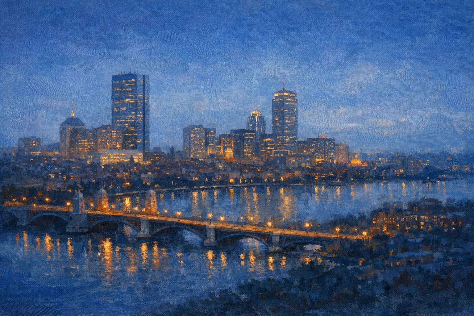 Stylized city cover for Boston