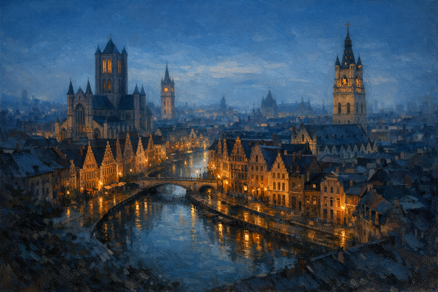 Stylized city cover for Ghent