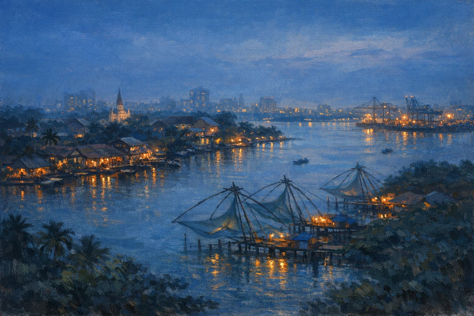 Stylized city cover for Kochi