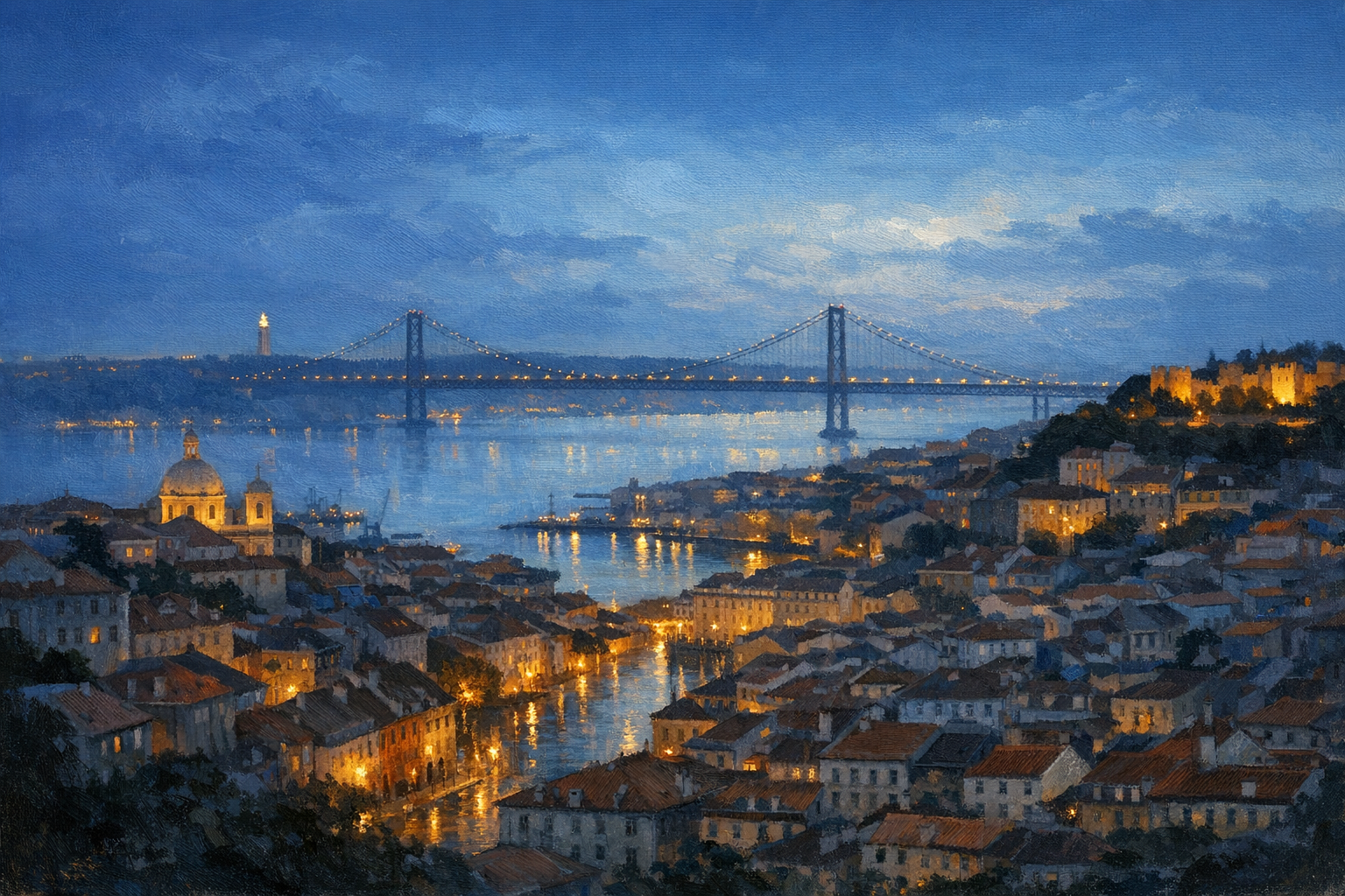 Stylized city cover for Lisbon