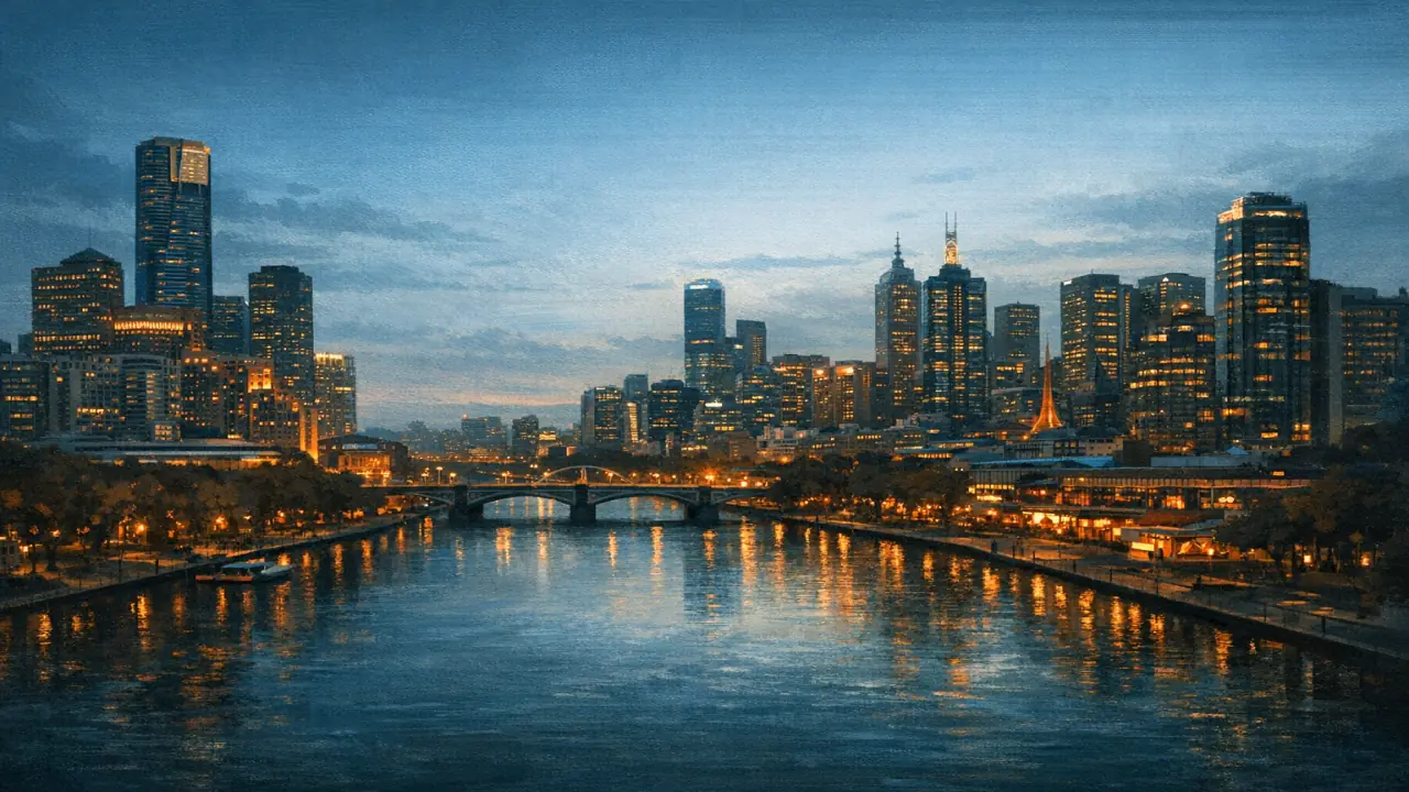 Stylized city cover for Melbourne