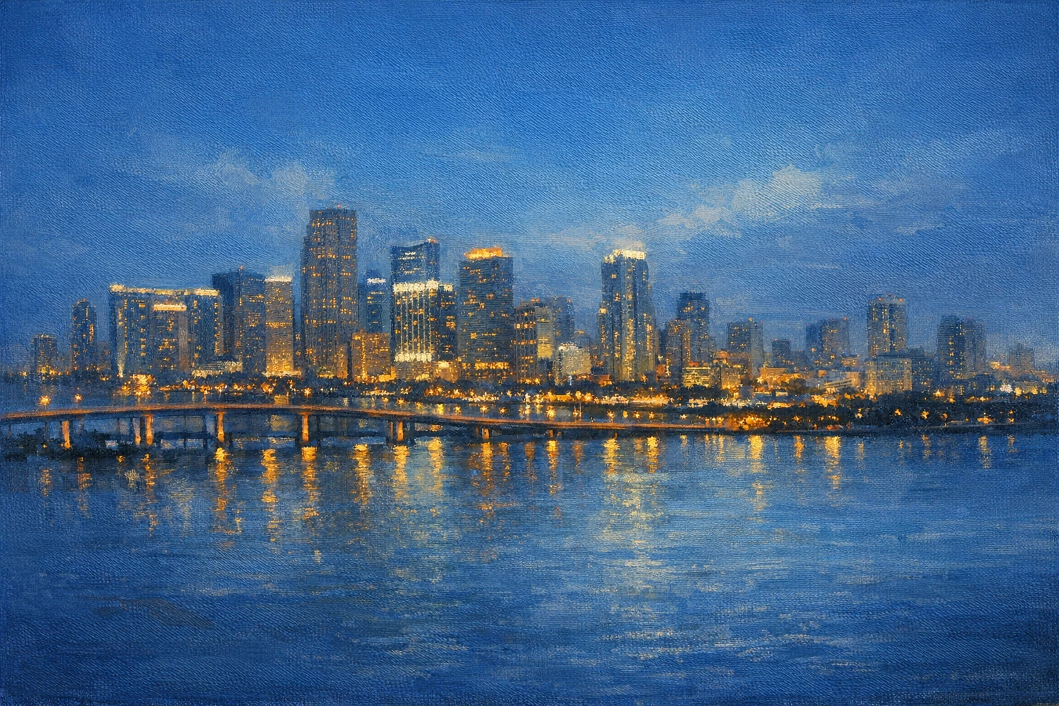 Stylized city cover for Miami