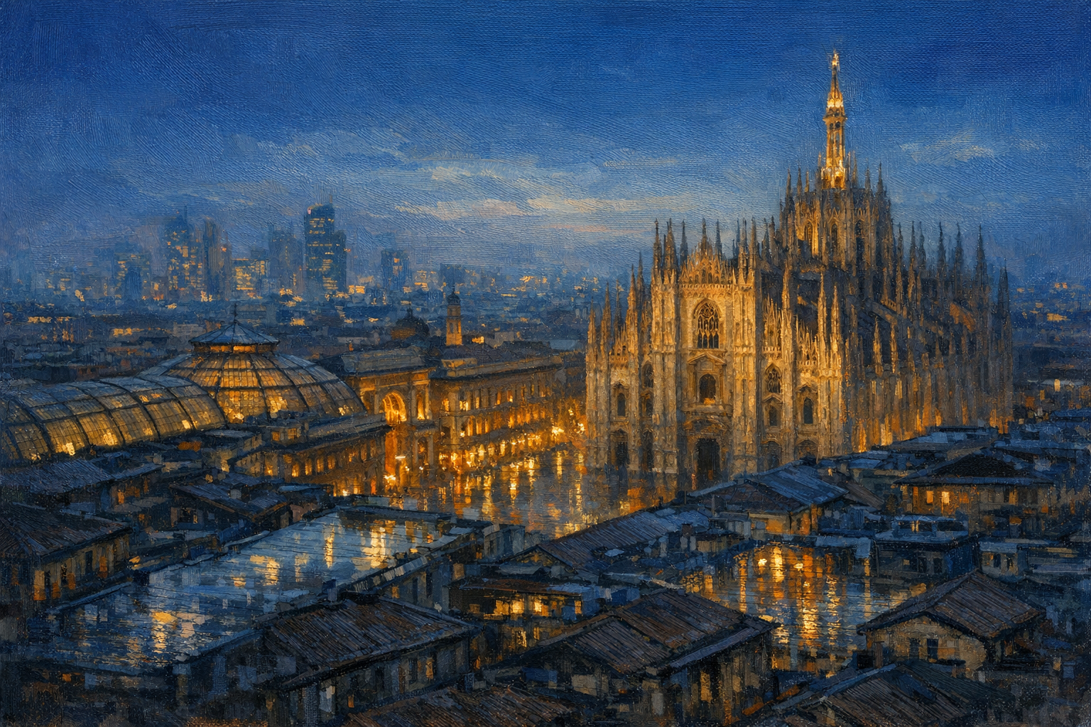 Stylized city cover for Milan