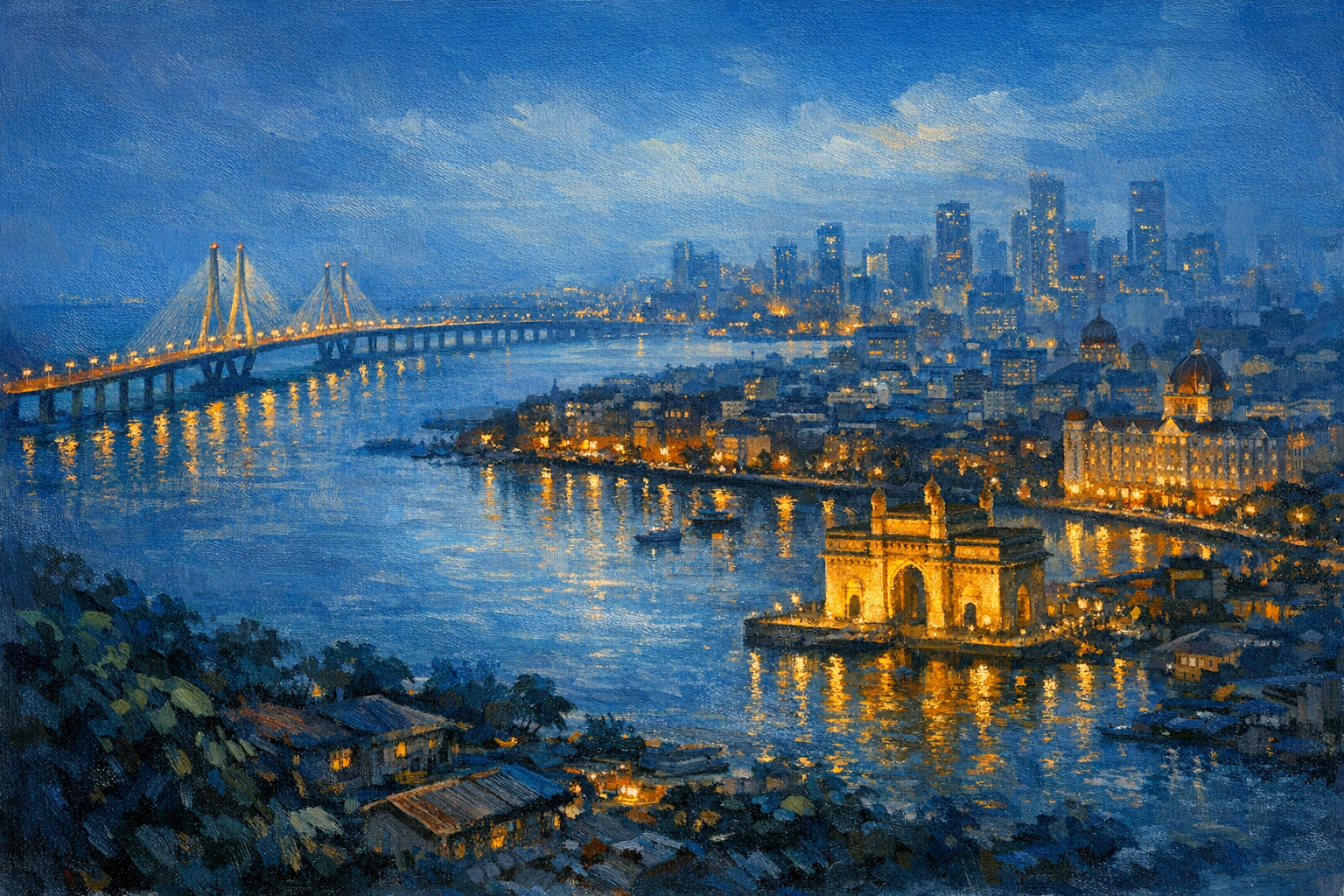 Stylized city cover for Mumbai