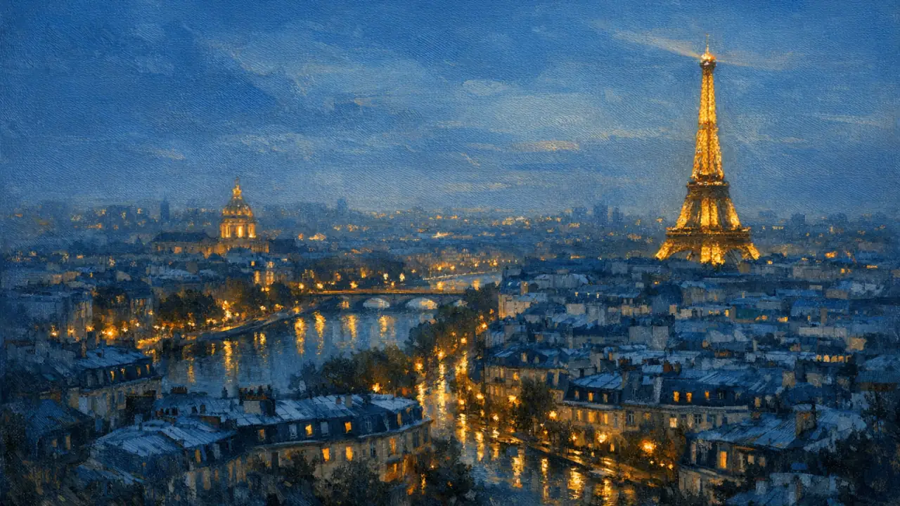 Stylized city cover for Paris