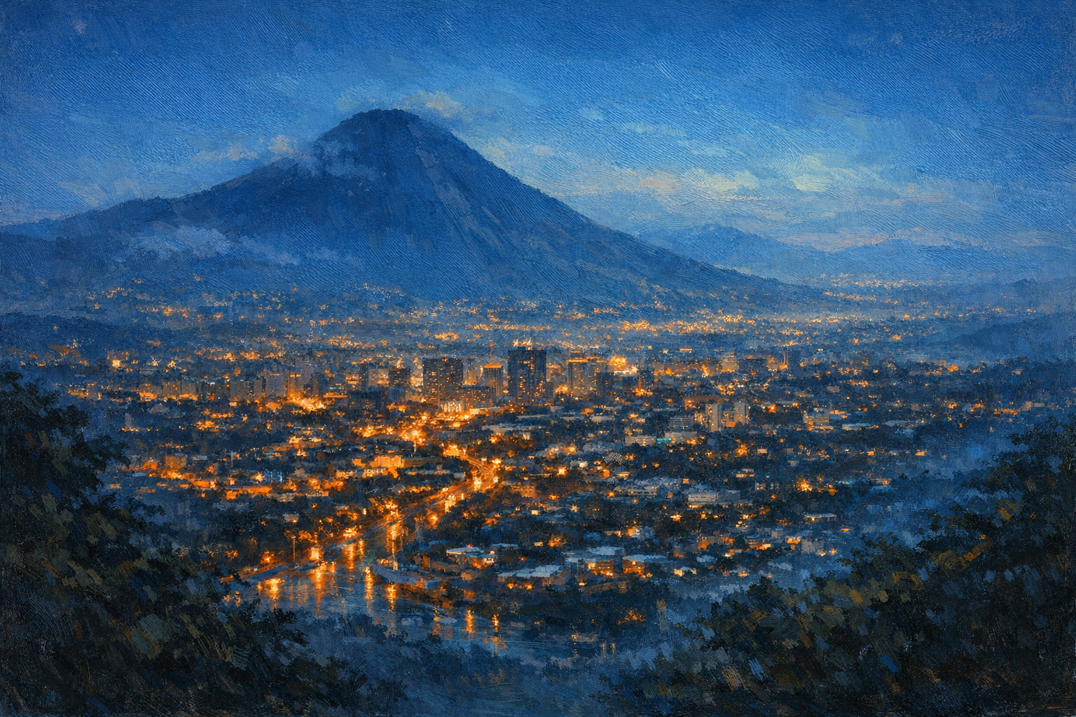Stylized city cover for San Salvador
