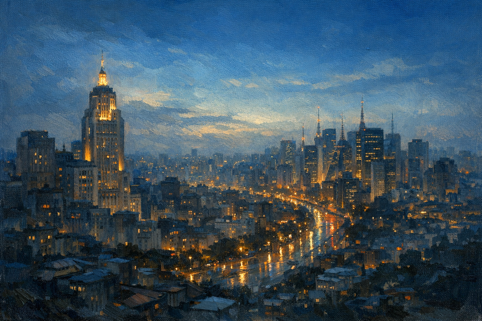 Stylized city cover for São Paulo