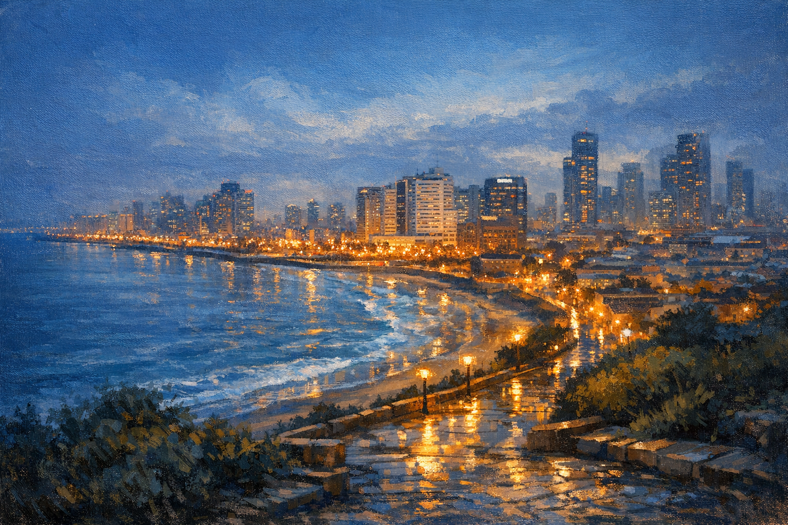 Stylized city cover for Tel Aviv