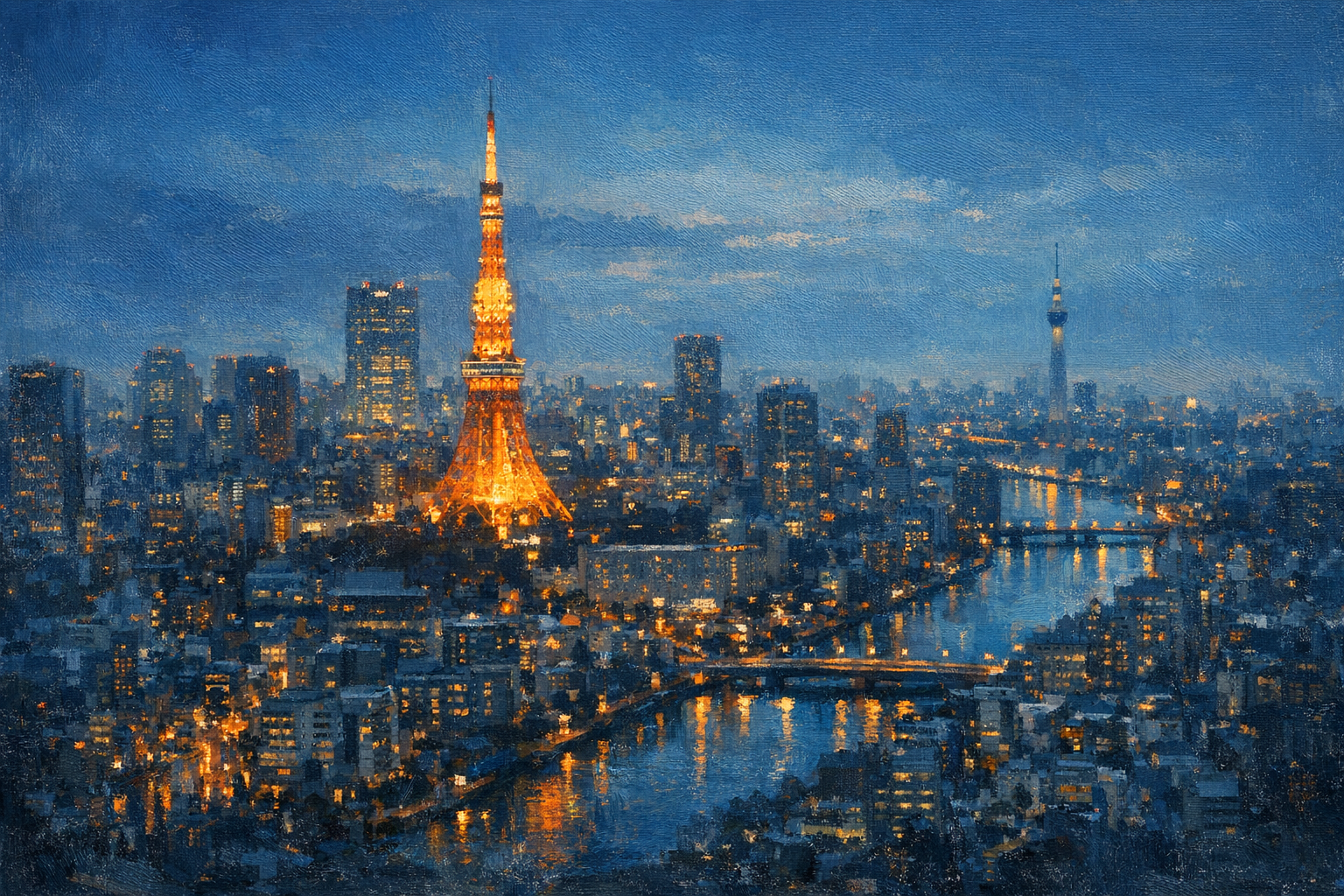 Stylized city cover for Tokyo