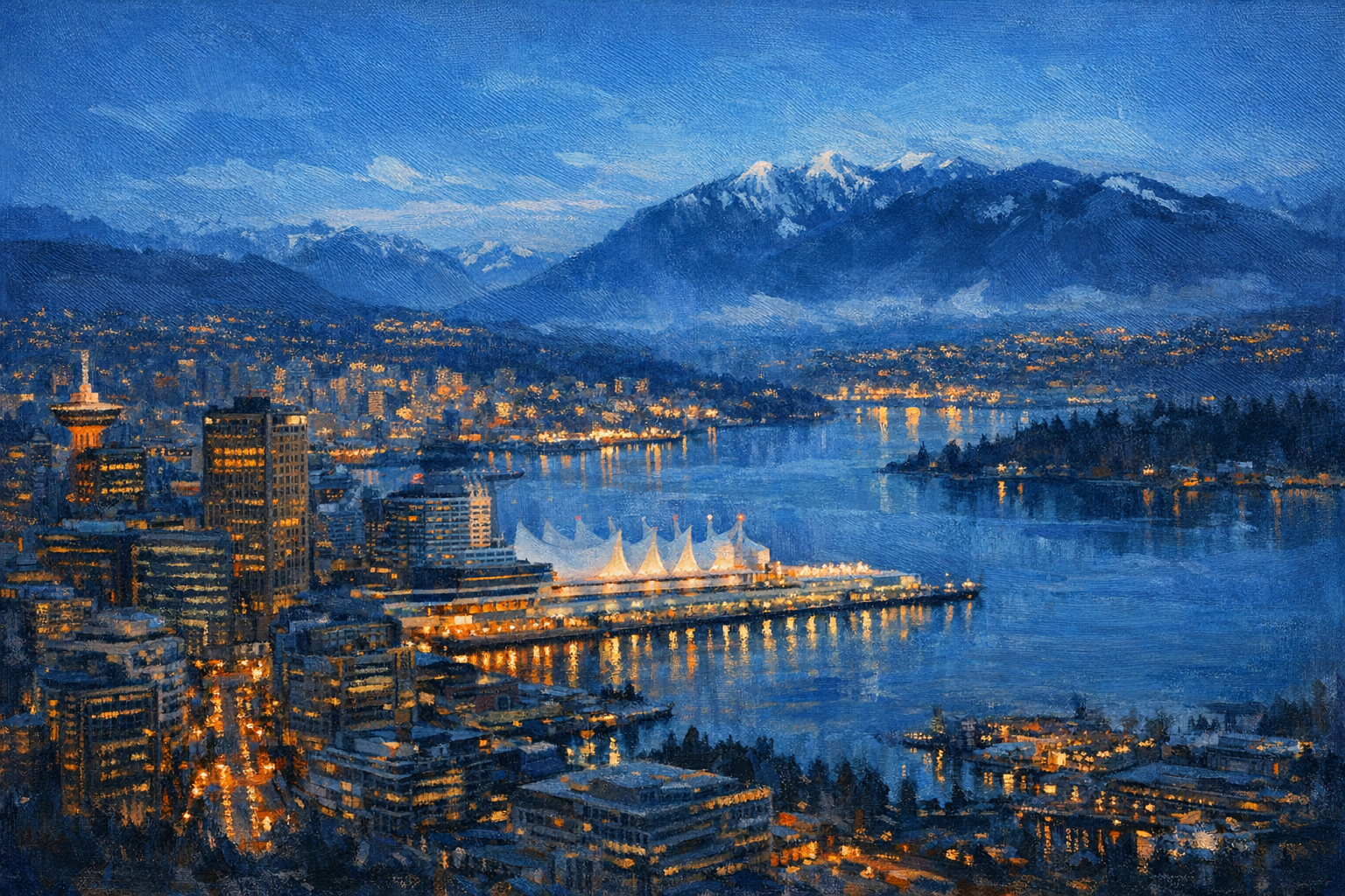 Stylized city cover for Vancouver