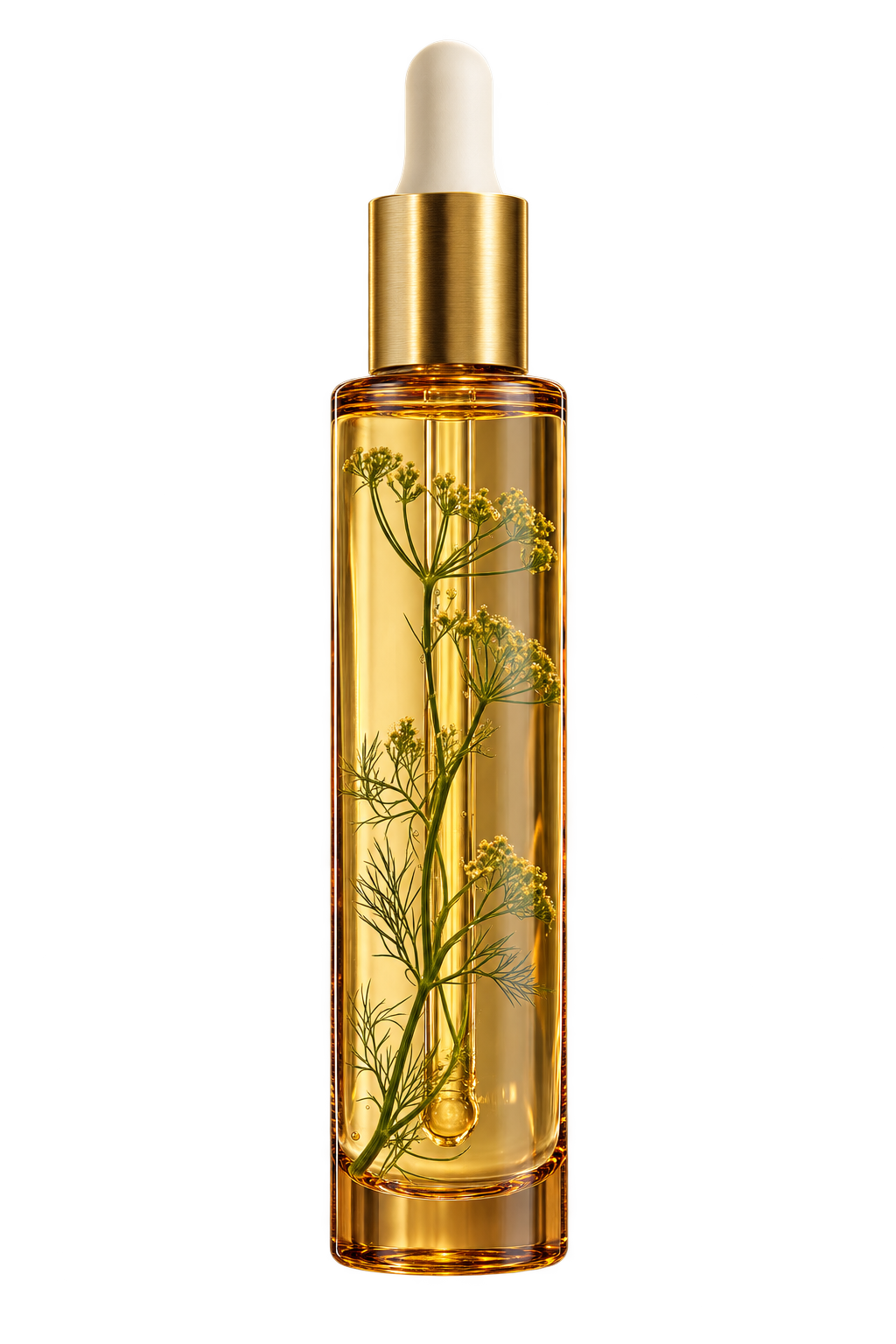 Meadow Botanical Oil in a transparent amber-glass bottle