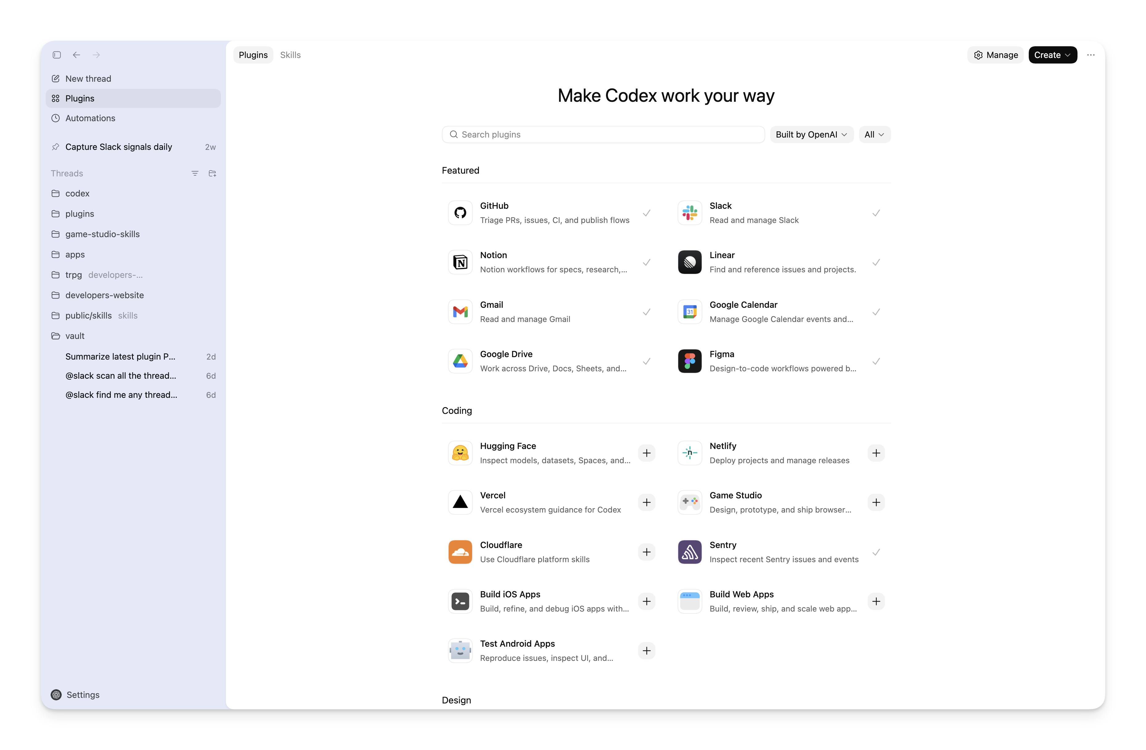 Codex plugin directory