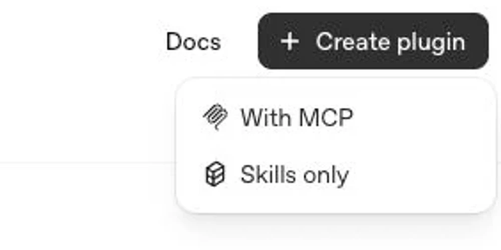 Create plugin menu showing MCP and skills-only options