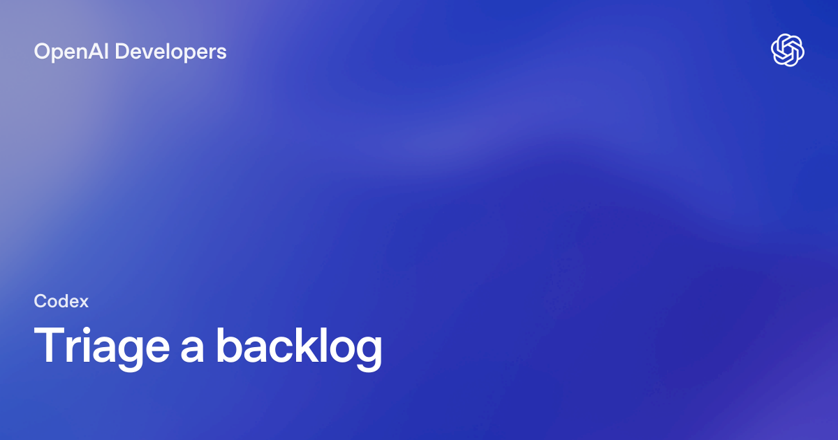 Triage A Backlog Codex Security OpenAI Developers triage-a-backlog-codex-security-openai-developers