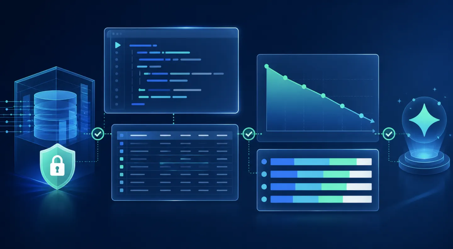 An agent validating read-only SQL against warehouse data and presenting an evidence-backed trend.