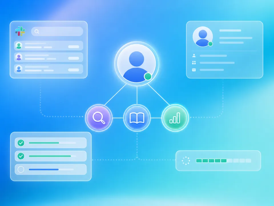 An agent coordinating Slack, connected workplace tools, and an isolated sandbox.