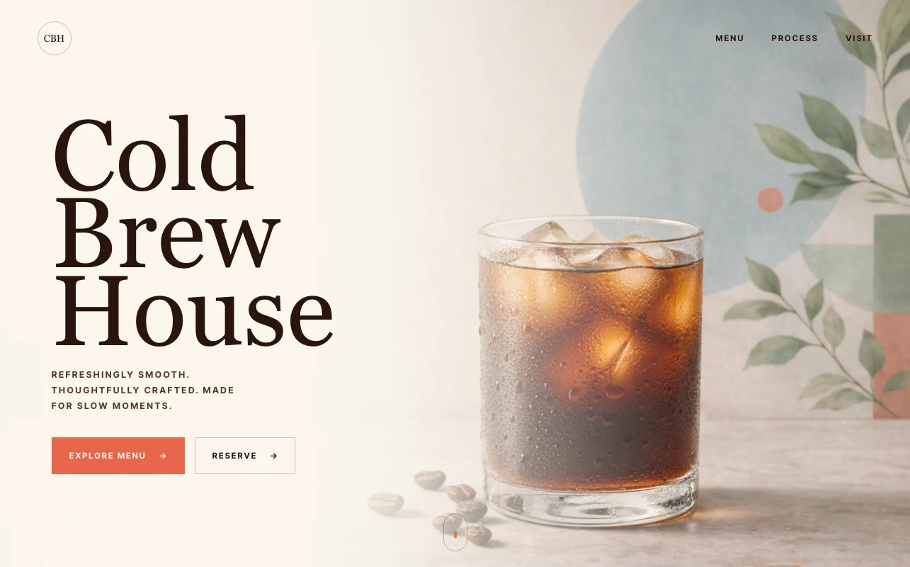 Cold Brew House Landing Page
