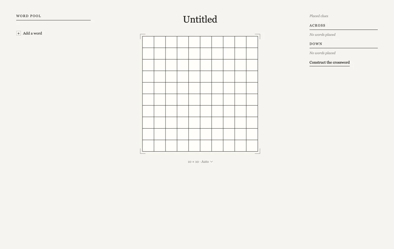 Crossword Desk