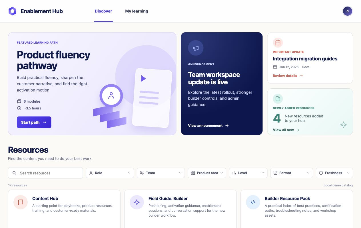 Enablement Hub app screenshot